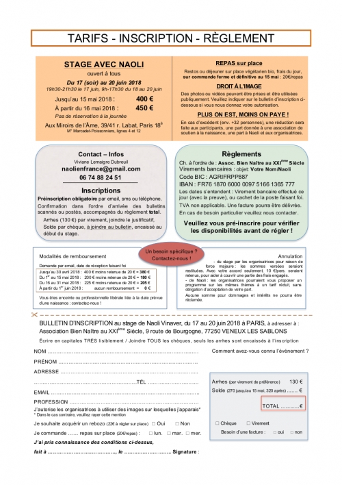 bulletin doula 2018